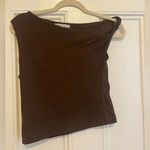 Brown Off-Shoulder Top